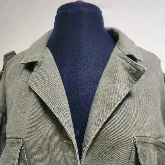 Ultra Pink Large Drab Green Military‎ Inspired Jacket Unisex Corset Back Grunge - Picture 7 of 14